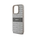 DKNY Leather Mono Stripe & Metal Logo - Etui iPhone 15 Pro Max (beżowy)