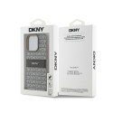 DKNY Leather Mono Stripe & Metal Logo - Etui iPhone 15 Pro (beżowy)