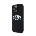 DKNY Liquid Silicone White Printed Logo MagSafe - Etui iPhone 14 Pro Max (czarny)