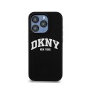 DKNY Liquid Silicone White Printed Logo MagSafe - Etui iPhone 14 Pro (czarny)