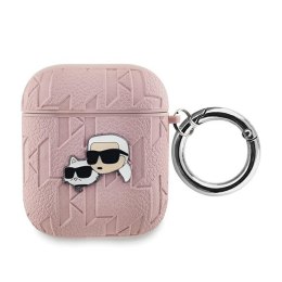 Karl Lagerfeld Monogram Karl & Choupette Head - Etui AirPods 1/2 gen (różowy)