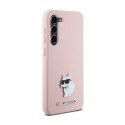 Karl Lagerfeld Silicone Choupette Metal Pin - Etui Samsung Galaxy S24 (różowy)