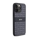 DKNY Leather Mono Stripe & Metal Logo - Etui iPhone 14 Pro (czarny)