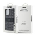 DKNY Leather Mono Stripe & Metal Logo - Etui iPhone 14 Pro (czarny)