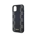 DKNY Leather Checkered Mono Pattern MagSafe - Etui iPhone 11 (czarny)