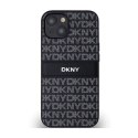 DKNY Leather Mono Stripe & Metal Logo - Etui iPhone 15 / 14 / 13 (czarny)