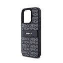 DKNY Leather Mono Stripe & Metal Logo - Etui iPhone 15 Pro (czarny)