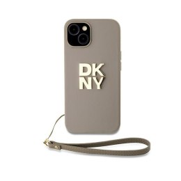 DKNY Wrist Strap Stock Logo - Etui iPhone 15 / 14 / 13 (beżowy)