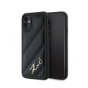 Karl Lagerfeld Diagonal Quilted Script - Etui iPhone 11 (czarny)