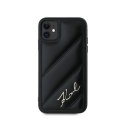 Karl Lagerfeld Diagonal Quilted Script - Etui iPhone 11 (czarny)