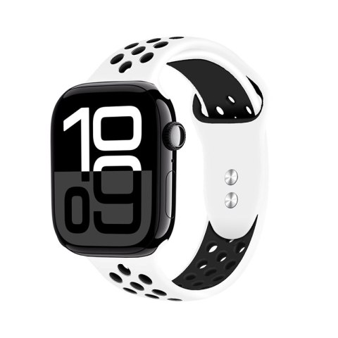 Crong Duo Sport - Pasek do Apple Watch 38/40/41/42 mm (biały/czarny)