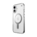 Speck Presidio Perfect-Clear ClickLock & MagSafe - Etui iPhone 16 (Clear / Chrome Finish / Serene Silver)