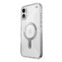 Speck Presidio Perfect-Clear Grip ClickLock & MagSafe - Etui iPhone 16 Plus (Clear / Chrome Finish / Serene Silver)