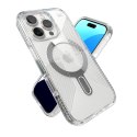 Speck Presidio Perfect-Clear Grip ClickLock & MagSafe - Etui iPhone 16 Pro (Clear / Chrome Finish / Serene Silver)