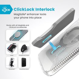 Speck Presidio Perfect-Clear Grip ClickLock & MagSafe - Etui iPhone 16 Pro Max (Clear / Chrome Finish / Serene Silver)